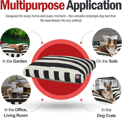 Extra-Large Rectangle Washable Dog Bed - Non-Slip Comfortable Pet Bed with Removable Cover - Perfect for Dog Crates and Kennels - Dimensions: 50"x42"x5" - Black