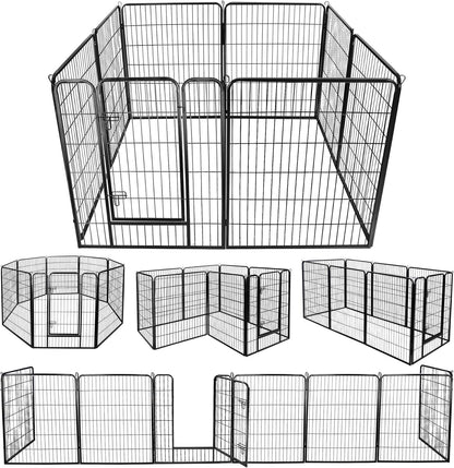 Dog Fences for the Yard, Camping, Dog Pens Outdoor, Dog Pen Indoor, 8 Panels Dog Playpen for Small/Medium/Dogs, 40 Inch Height Pet Exercise Pen for Rabbit/Puppy/Small Animals