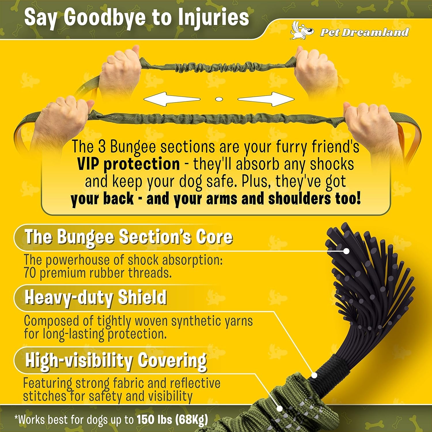 Exquisite Hands Free Leash for Large Dogs. Ultimate Comfort & Freedom for Running, Walking and Hiking. Premium Quality, Durable & Versatile Dog Walking Belt. Your Dog Will Love It.