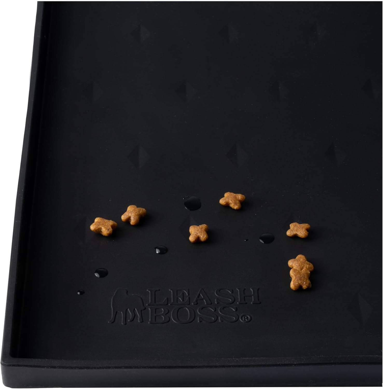 Dog Food Mat - Waterproof Cat & Dog Bowl Mat for Food and Water, Silicone Pet Feeding Mats for Floors, Non-Slip Placemat with High Edges, Puppy Essentials (XXL: 30"X22", Black)