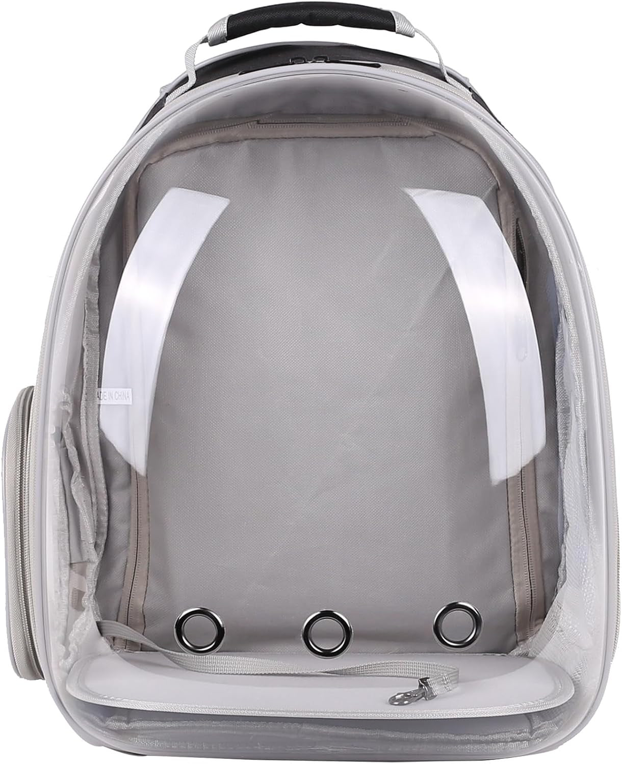 Dual Extension Pet Backpack Carrier for Large Cat and Small Puppy up to 20 Pounds, Clear Space Capsule Astronaut Transparent Bubble Window Pet Vet Travel Visit Bag