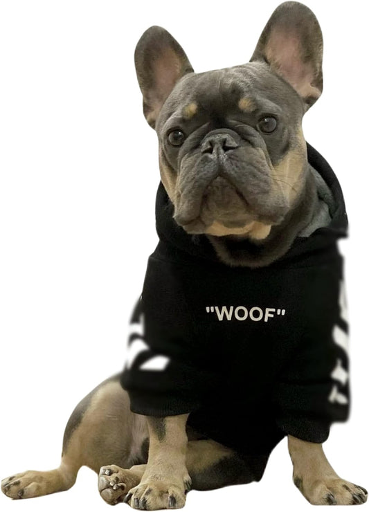 Stylish Dog Hoodie Dog Clothes Streetwear Cotton Sweatshirt Fashion Outfit for Dogs Cats Puppy Small Medium Large (S, Black)