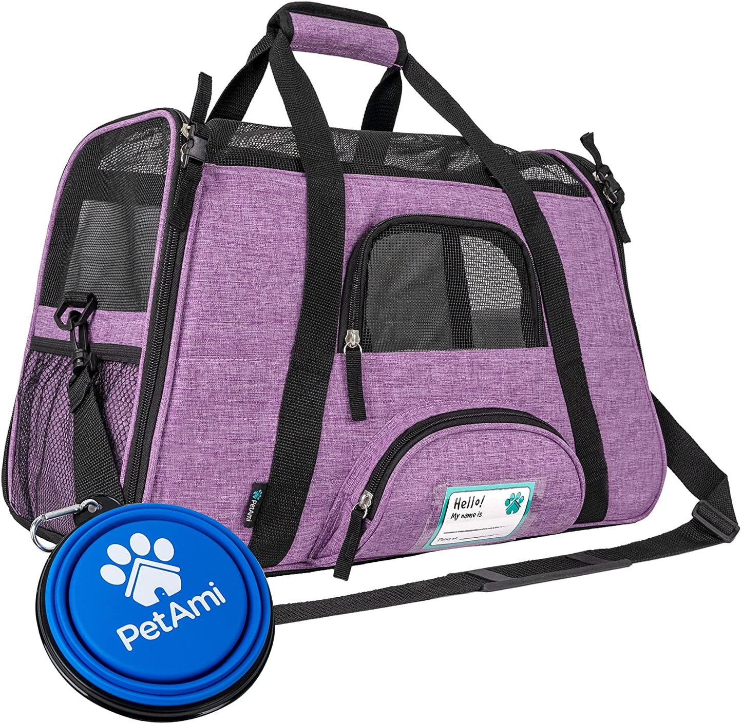 Airline Approved Pet Carrier for Cat, Soft Sided Dog Carrier for Small Dog, Cat Travel Supply Accessories Indoor Cat, Ventilated Pet Carrying Bag Medium Large Kitten Puppy, Small Heather Purple