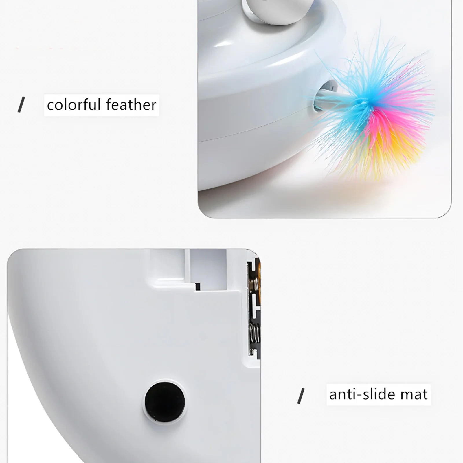 2-In-1 Interactive Cat Toys for Indoor Cats - Motion-Activated Balls and Mice with Feathers, Includes USB Charging and Batteries