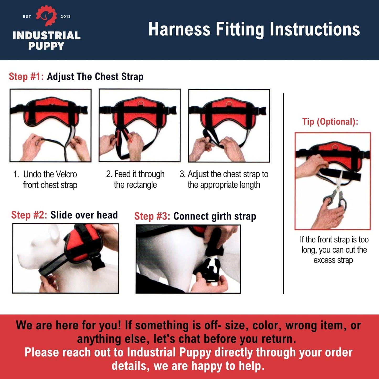 Emotional Support Vest Harness with Hook, Loop Straps and Handle, 2 Reflective Service Emotional Support Self-Adhesive Straps, ESA Matching Leash Set, Dog Accessories, XS, Bright Red