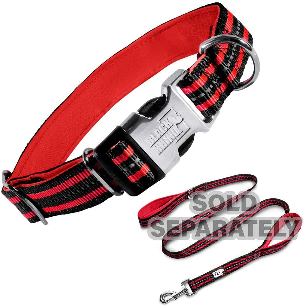 - the Hybrid Striped Dog Collar (Small) for Medium Large Breeds | Heavy Duty | Soft Padded Neoprene - Reflective & Adjustable - Matching Leashes Sold Separately