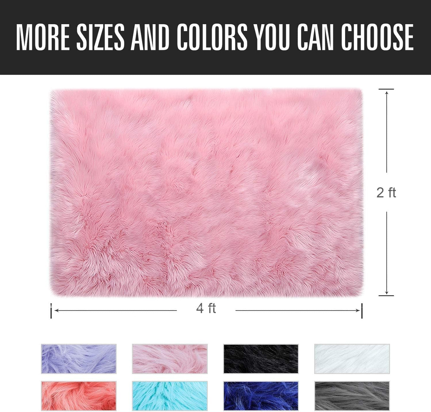 Luxury Fluffy Rugs Bedroom Furry Carpet Bedside Faux Fur Sheepskin Area Rugs Children Play Princess Room Decor Rug, 2 X 4 Feet