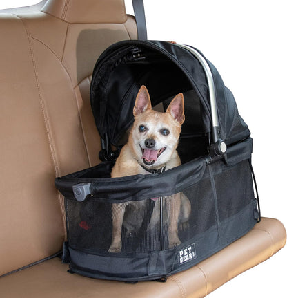 No-Zip View 360 Pet Safety Carrier & Car Seat for Small Dogs & Cats Push Button Entry,Available in 7 Colors,View 360 20-Inch,Black