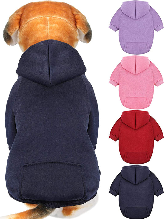 XXS Dog Sweater Ensemble - 4-Piece Winter Hoodie Set with Hat and Pocket for Small Breeds and Puppies, Perfect for Chihuahuas