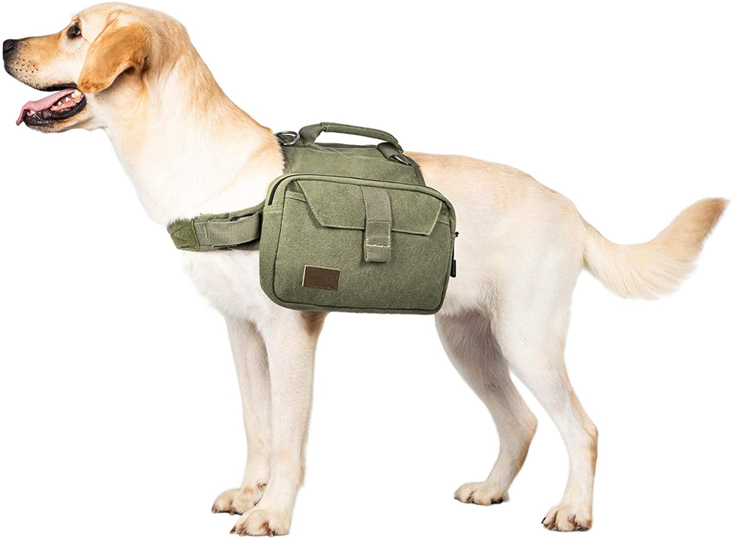 Dog Pack Hound Travel Camping Hiking Backpack Saddle Bag Rucksack for Medium & Large Dog (Ranger Green, Large)