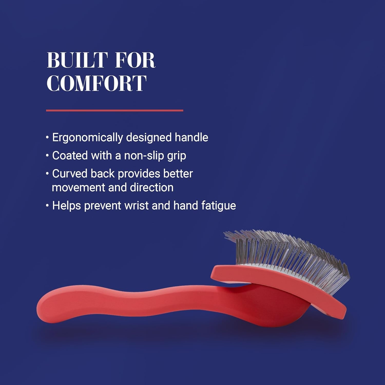 Big G Professional Slicker Brush for Dogs (Goldendoodles, Labradoodles, Poodles) - Efficient Grooming Tool for Fluffing, Detangling, and Styling, Coral, Large