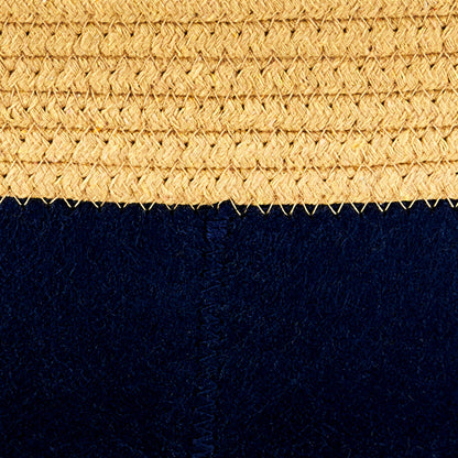 19-Inch Oval Multicolored Woven Felt Rope Cat Bed with Catnip