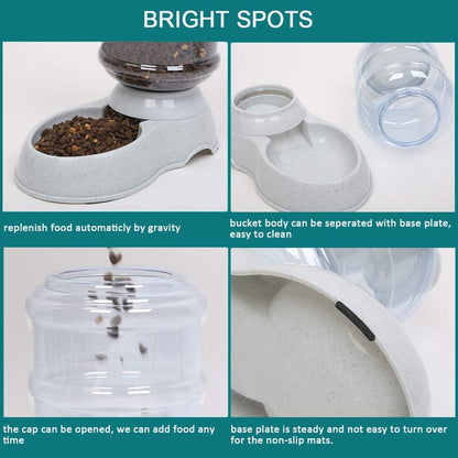 Automatic Pet Feeder with 1-Gallon Capacity for Cats and Small Dogs - Durable Gravity Food Dispenser