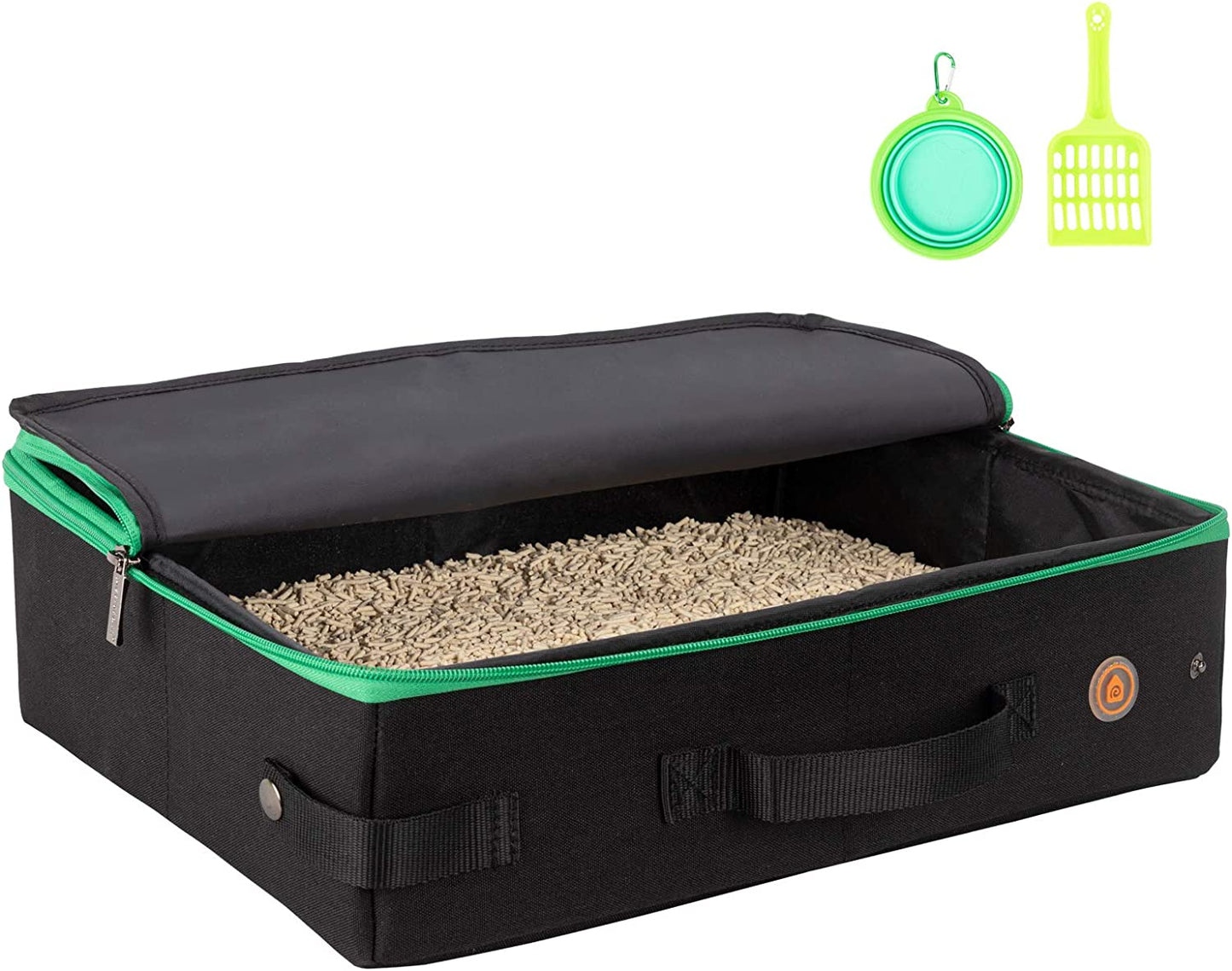 Portable Cat Litter Box with Lid for Superior Odor Control and Litter Management - Perfect for Travel by Car, Hotel, and Air