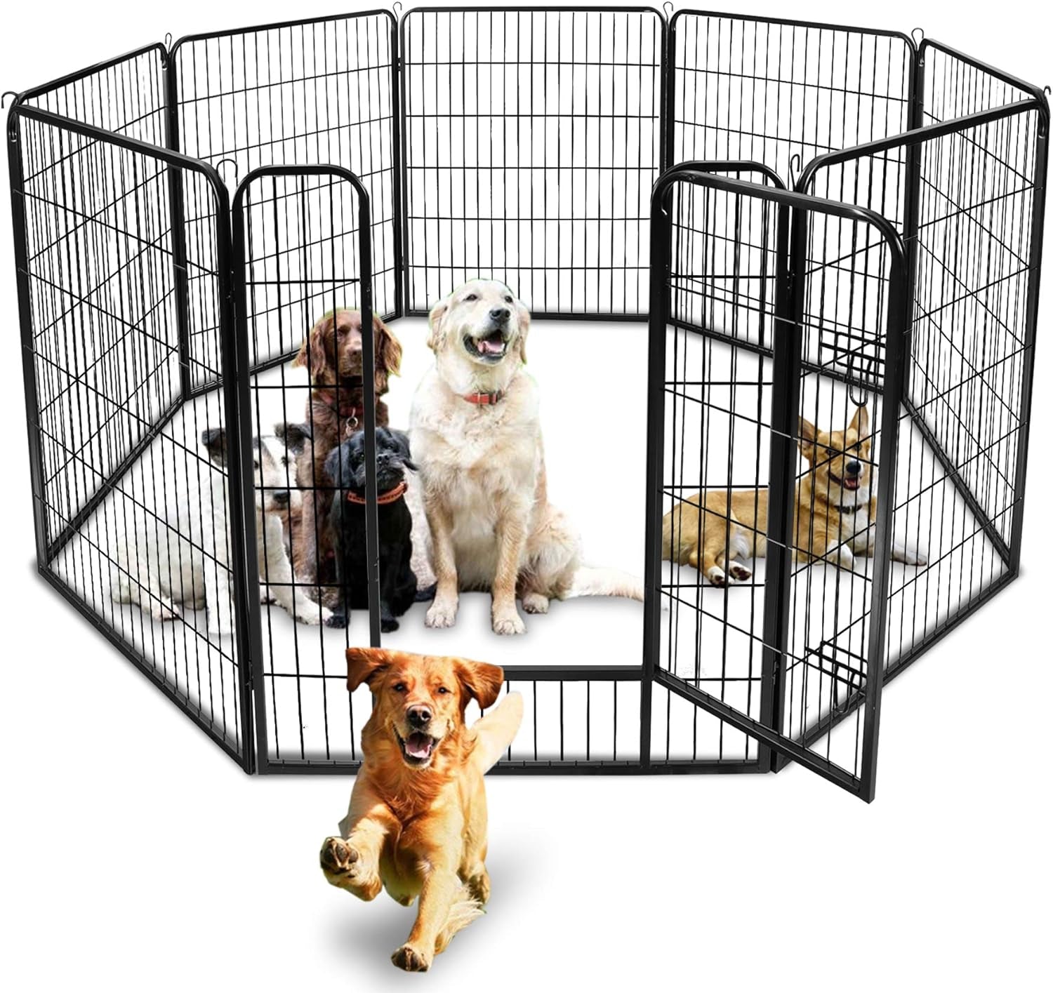 Dog Fences for the Yard, Camping, Dog Pens Outdoor, Dog Pen Indoor, 8 Panels Dog Playpen for Small/Medium/Dogs, 40 Inch Height Pet Exercise Pen for Rabbit/Puppy/Small Animals