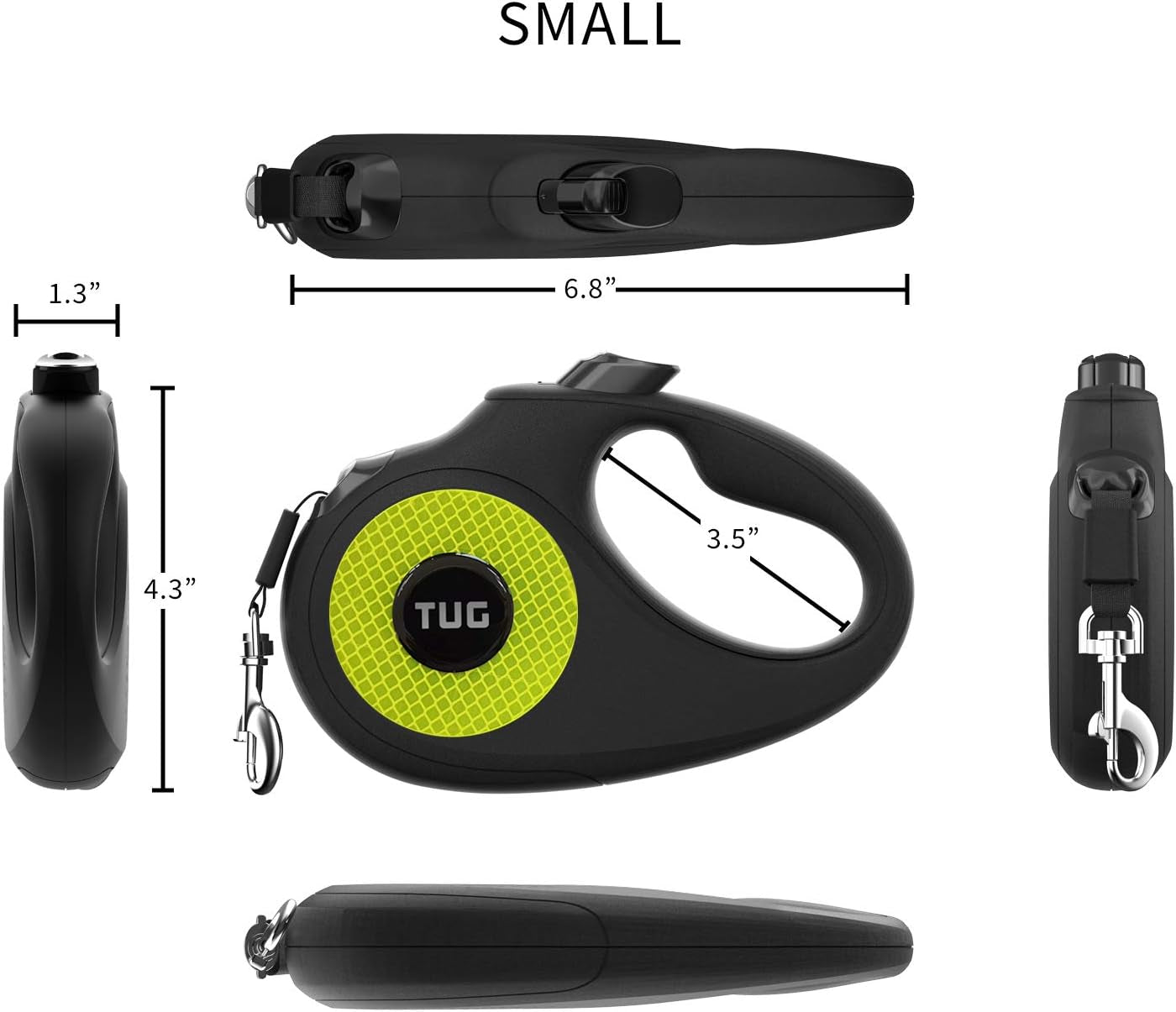 360° Tangle-Free Reflective Retractable Dog Leash | 16 Ft Strong Nylon Tape (Small)