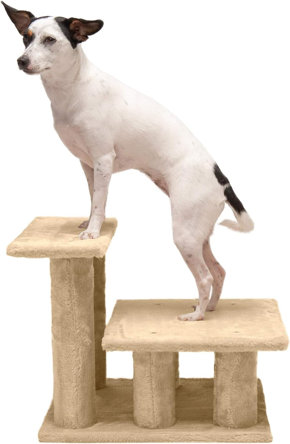 Steady Paws Multi-Step Pet Stairs for High Beds & Sofas - Cream, 3-Step