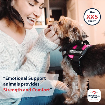 Heavy Duty Emotional Support Dog Vest Harness with Reflective Straps, Interchangeable Patches & Top Handle - ESA Vest in 8 Sizes, Durable Service Dog Harness for Working and Support Dogs