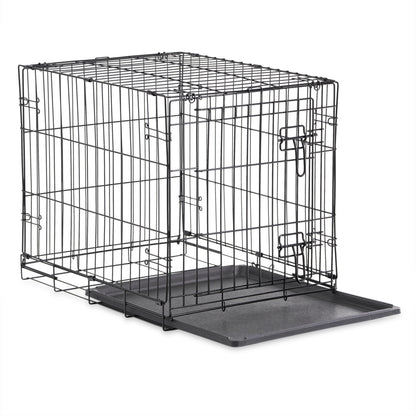 Foldable 48" Wire Crate for Dogs with Divider and Leak-Proof Tray