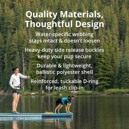 , Float Coat Dog Life Jacket, Premium Buoyancy Swim Vest with Lift Handle, Secure Fit & Reflective Trim, Adjustable Flotation for Swimming, Boating, & Outdoor Adventures, Blue Dusk, X-Small