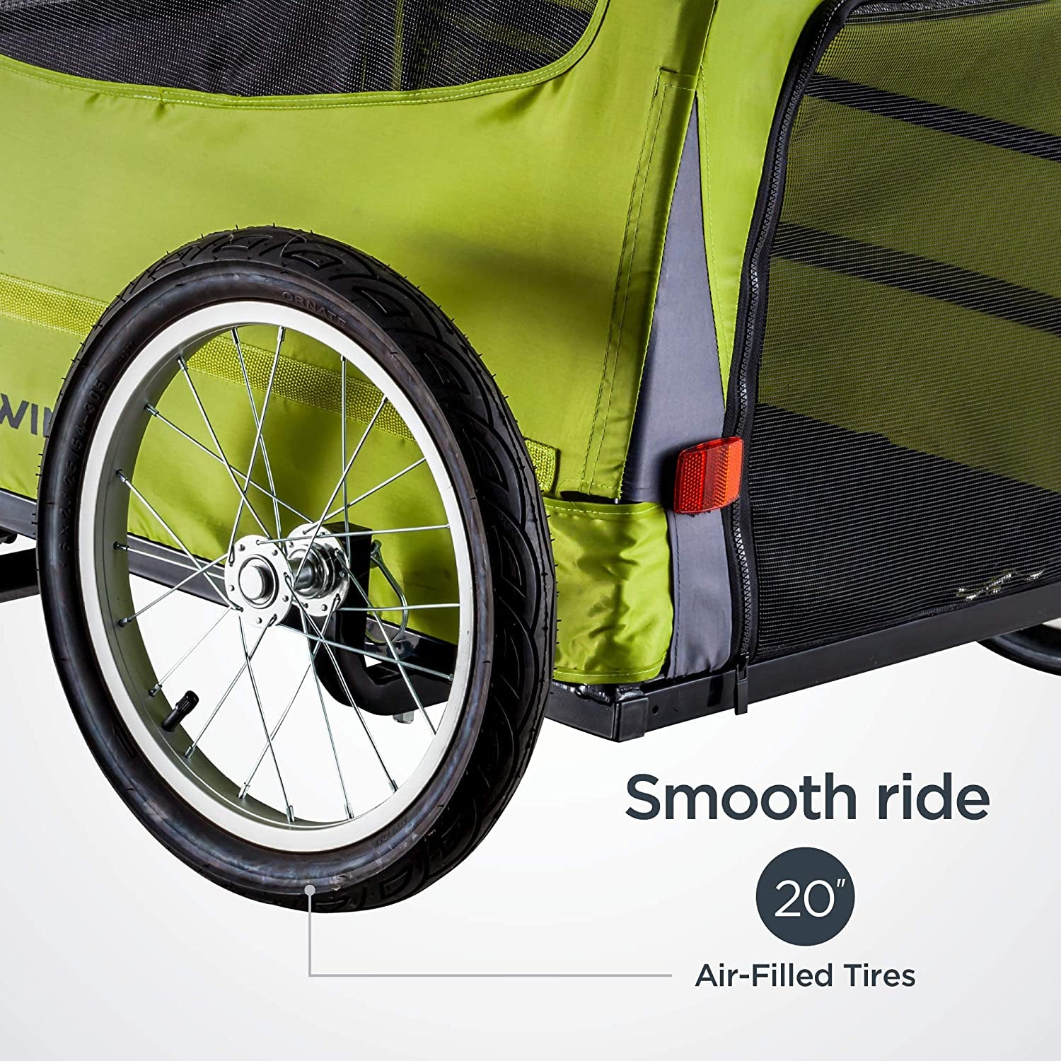 Rascal Pet Trailer, Holds Pets up to 50 or 100 Lb, Universal Coupler, Folding Frame, Quick-Release Wheels, Rear Doggy Door, Leash, Washable Liner, Bug Screen,  Bike Trailer for Pets