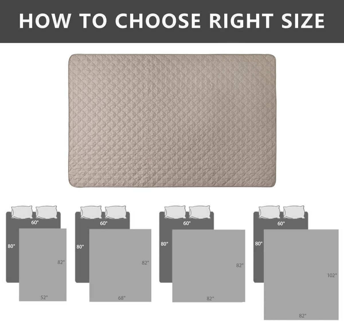 Dog Bed Cover Washable Pee Pads Dog Blankets for Puppy Large Dog Cat,Sofa Reversible Changing Pad Reusable 1 Piece（82"X102",Beige）