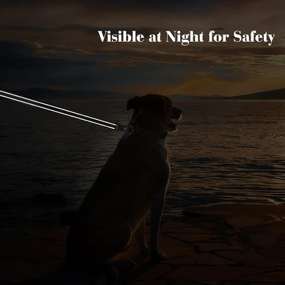 4FT Heavy-Duty Dog Leash with Padded Dual Handles, Durable Clasp, and Reflective Nylon for All Breeds - Red