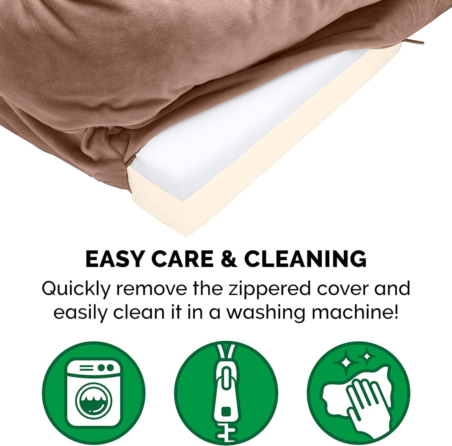 Memory Foam Dog Bed for Medium/Small Dogs W/ Removable Bolsters & Washable Cover, for Dogs up to 35 Lbs - Plush & Velvet Waves Perfect Comfort Sofa - Brownstone, Medium