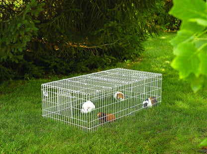 Guinea Habitat plus Cage, Includes Divider Panel and Hinged Top, Washable PVC Canvas Bottom, Expandable Small Animal Cage for Guinea Pigs, 171GHP