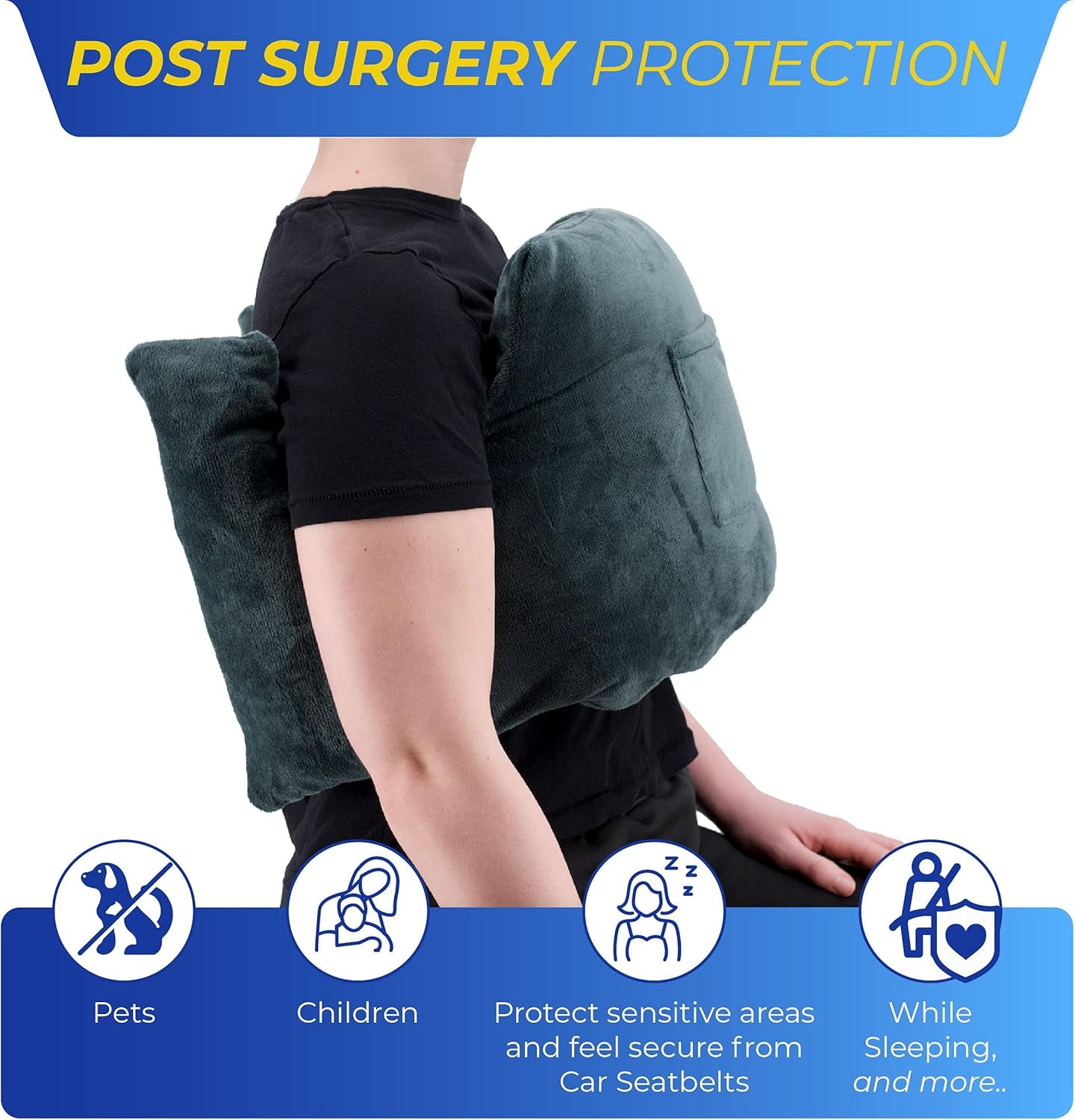 Mastectomy Post Op Chest Pillow - Black