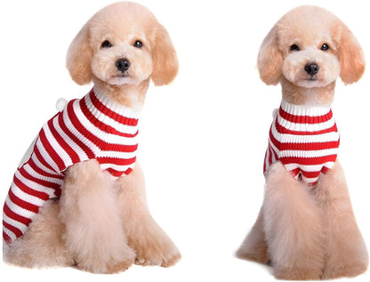 Santa Claus Pet Sweater Dog Sweaters Cold Weather Outfit for Small to Medium Sized Dogs and Cats for Christmas Day (Santa Claus, X-Small)