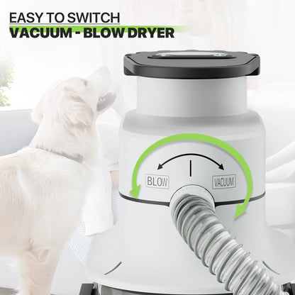 Pet Grooming Kit & Vacuum Suction 99% Pet Hair, Dog Grooming Kit with 6 Professional Grooming Shedding Tools for Dogs Cats and Other Animals, Black