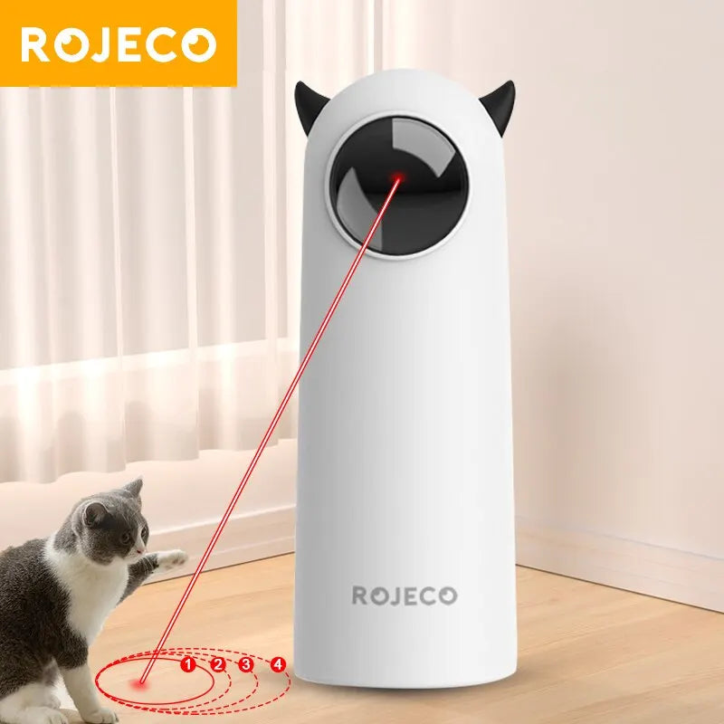 Engage Your Feline Friend with the Rojeco Automatic LED Laser Cat Toy - Interactive Fun for Indoor Play!