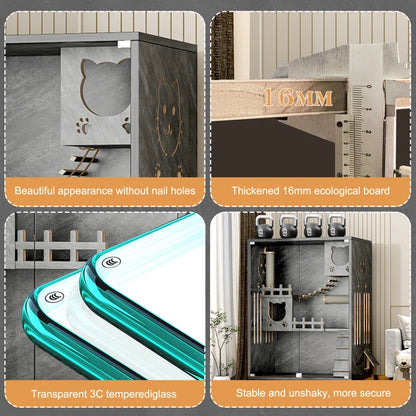 Desara Large Indoor Wooden Cat Enclosure Villa