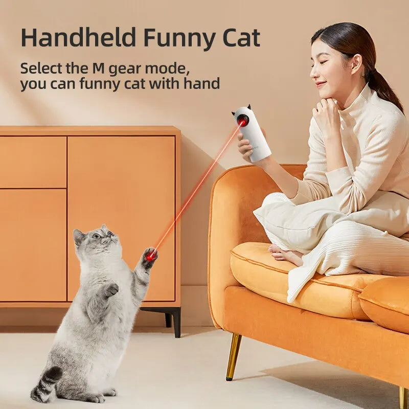 Engage Your Feline Friend with the Rojeco Automatic LED Laser Cat Toy - Interactive Fun for Indoor Play!