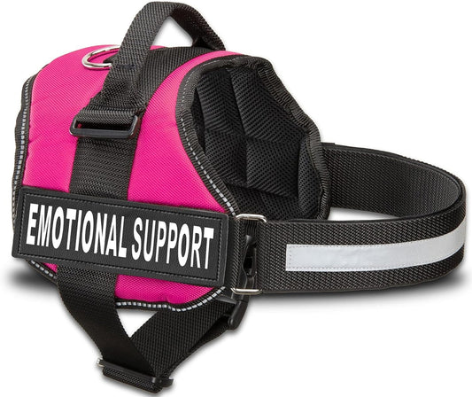 Heavy Duty Emotional Support Dog Vest Harness with Reflective Straps, Interchangeable Patches & Top Handle - ESA Vest in 8 Sizes, Durable Service Dog Harness for Working and Support Dogs