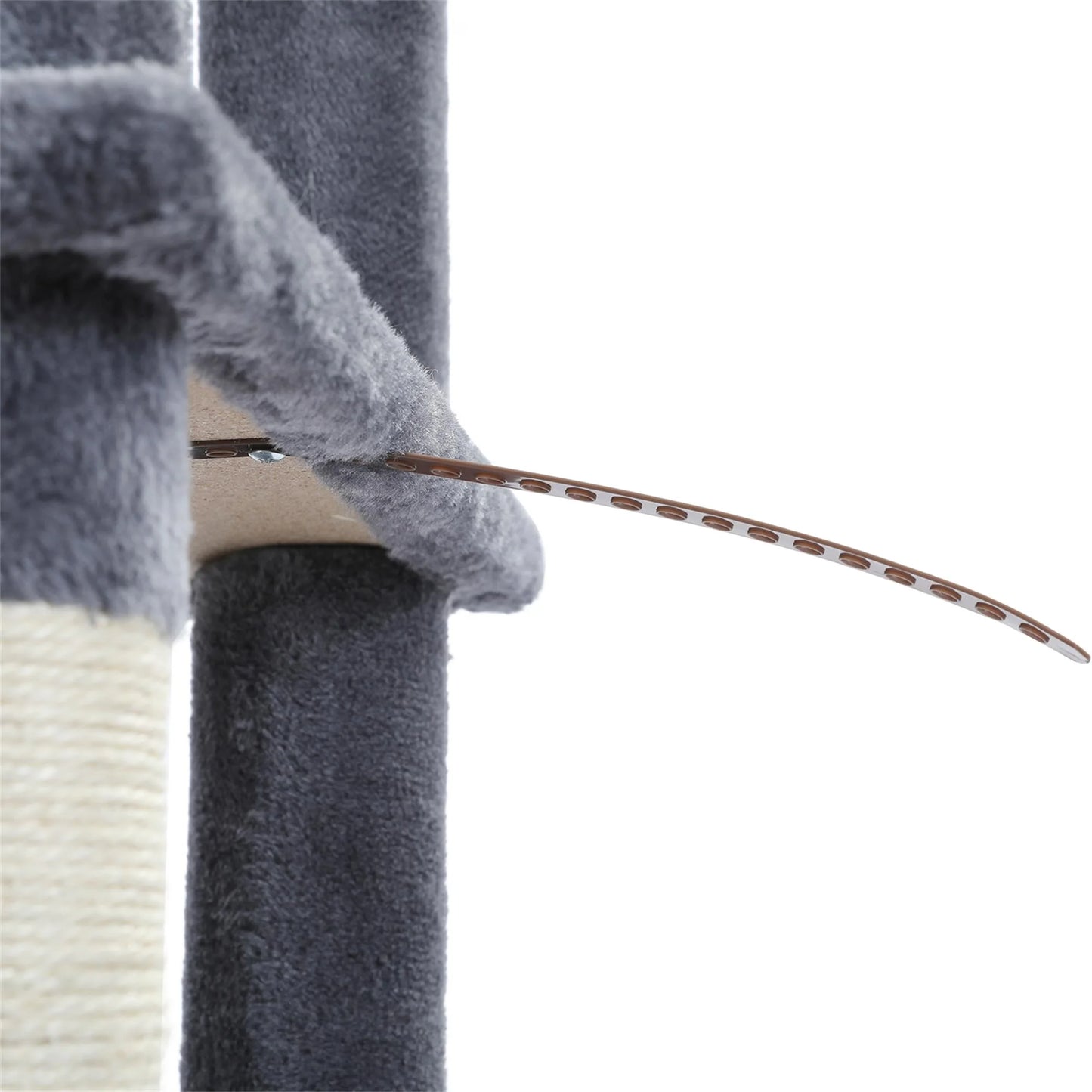 61-Inch Indoor Cat Tree Tower with Platform and Scratching Posts, Gray Cat Condo and House