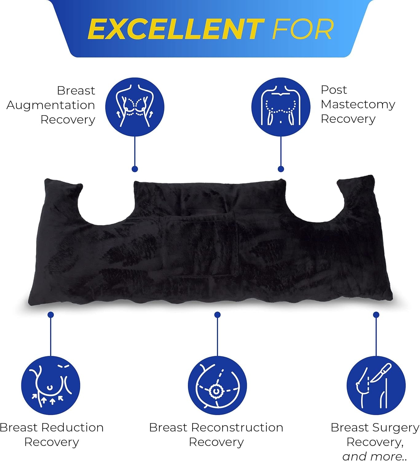 Mastectomy Post Op Chest Pillow - Black