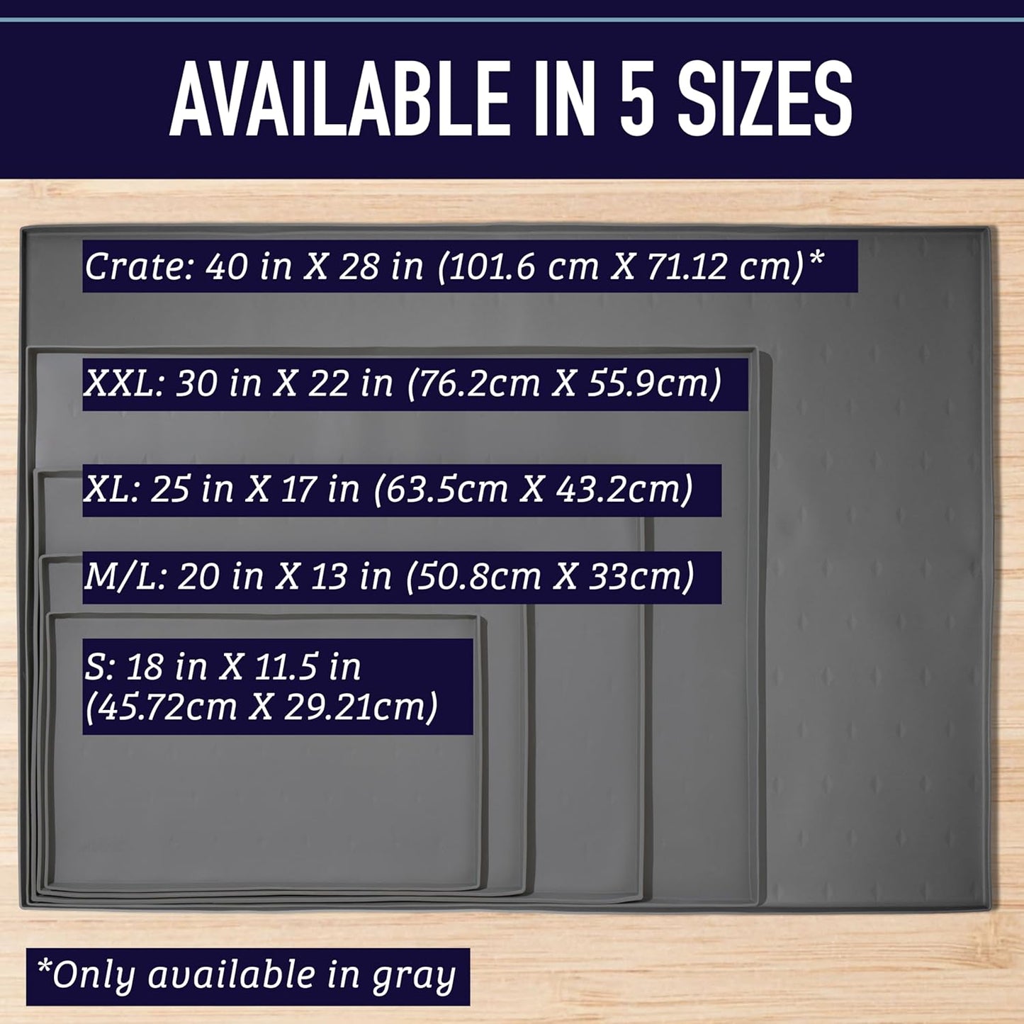 Dog Food Mat - Waterproof Cat & Dog Bowl Mat for Food and Water, Silicone Pet Feeding Mats for Floors, Non-Slip Placemat with High Edges, Puppy Essentials (XXL: 30"X22", Black)