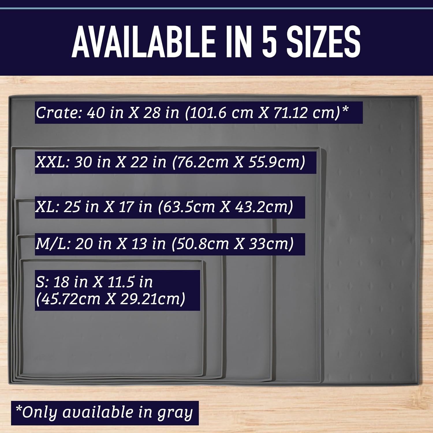 Dog Food Mat - Waterproof Cat & Dog Bowl Mat for Food and Water, Silicone Pet Feeding Mats for Floors, Non-Slip Placemat with High Edges, Puppy Essentials (XXL: 30"X22", Black)