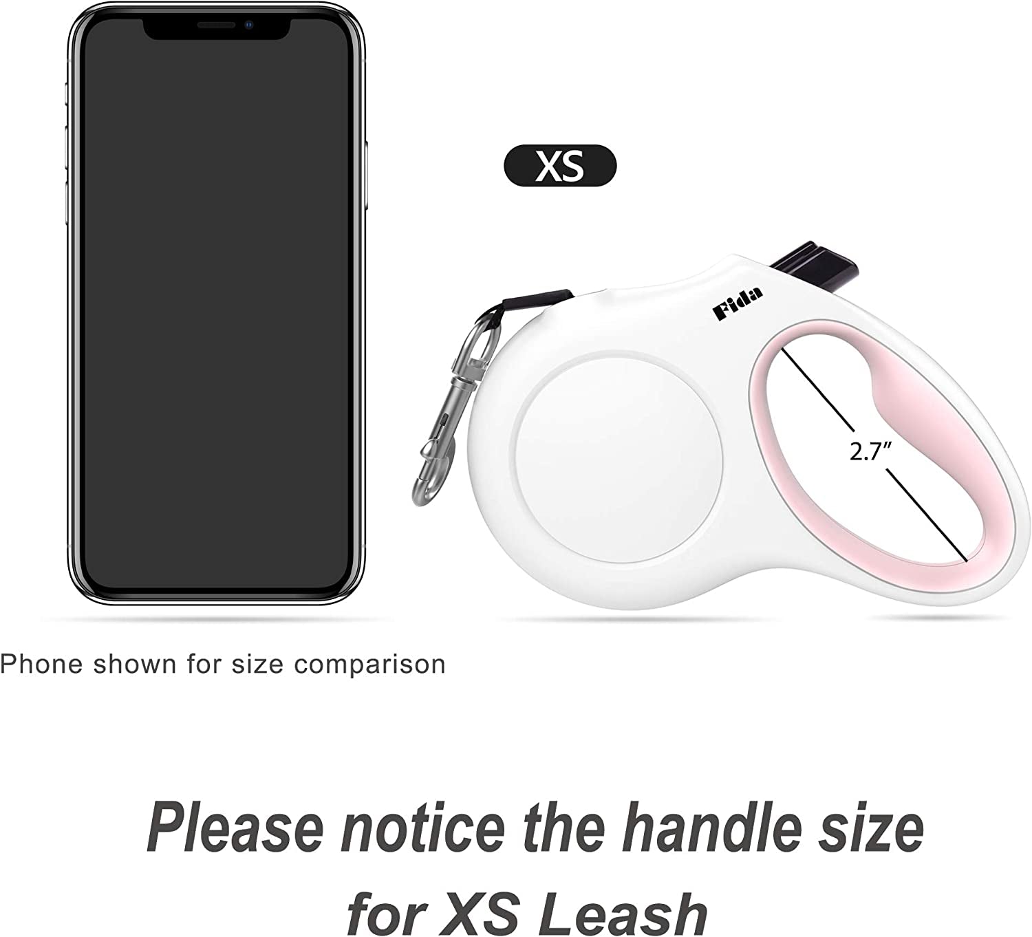 Retractable Dog Leash with Waste Bag Dispenser for Pets Up to 18 lbs, 10 ft Length, Anti-Slip Handle, Tangle-Free Design, and Reflective Nylon - White