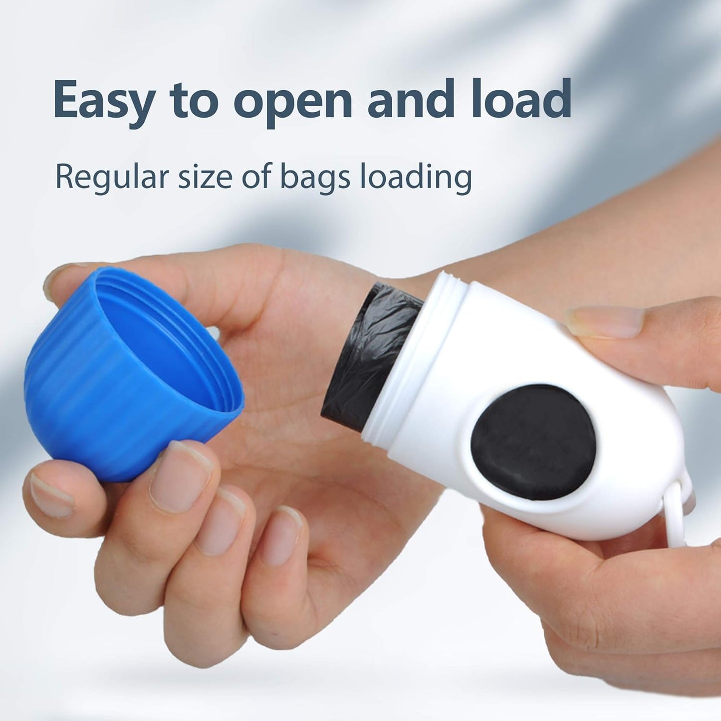 Retractable Dog Leash with Dispenser and Poop Bags, 16 Ft Pet Walking Leash for Small Dog or Cat up to 26 Lbs, Anti-Slip Handle, Tangle Free, Reflective Nylon Tape (S, Blue)