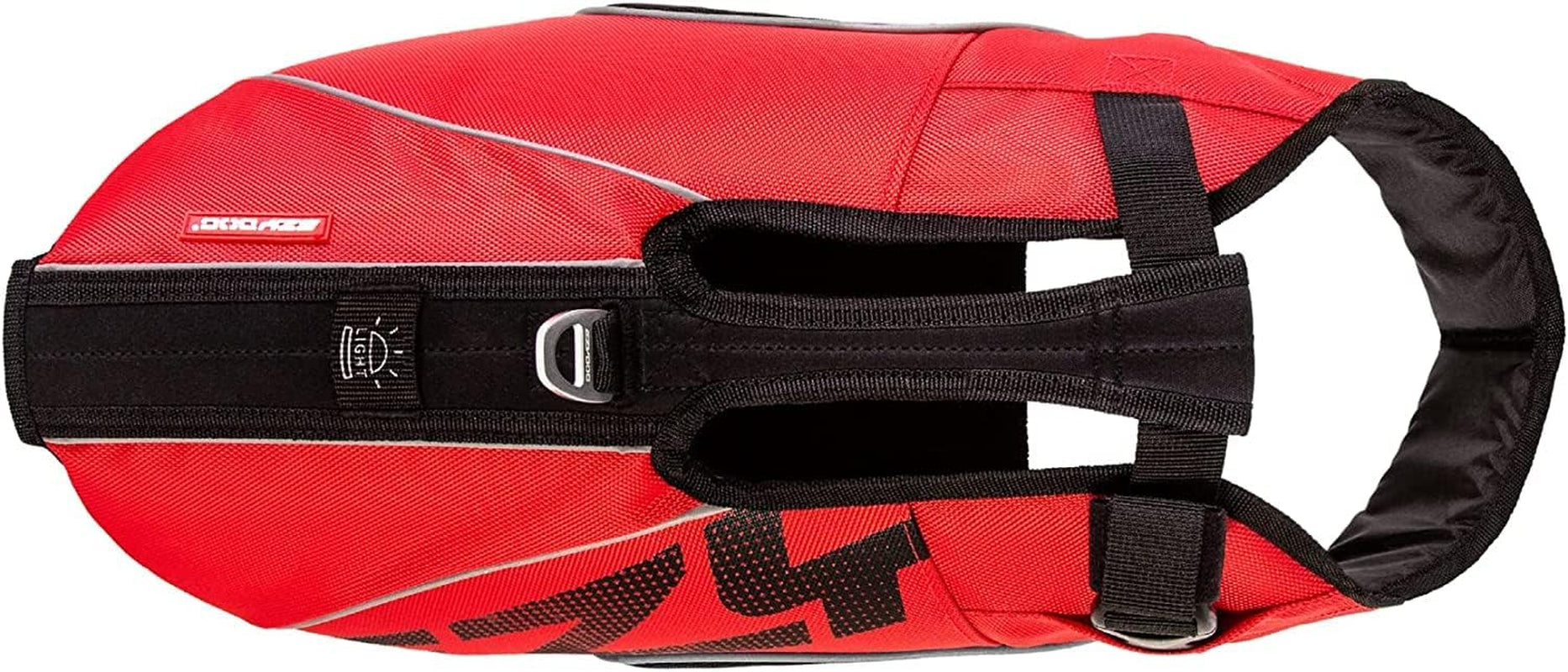 DFD X2 Dog Life Jacket - Adjustable Swimming Safety Life Vest Preserver with Continuous Neck Flotation, Reflective Trim, & Grab Handle (Medium, Red)