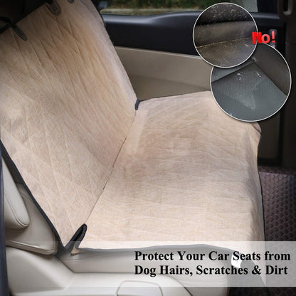 Dog Seat Covers, Dog Backseat Cover Pet Bench Protectors with Anti-Slip Backing, Back Seats Cover Rear Seat Covers Car Seat Cover for Dogs, Heather Khaki, 46" L * 52" W