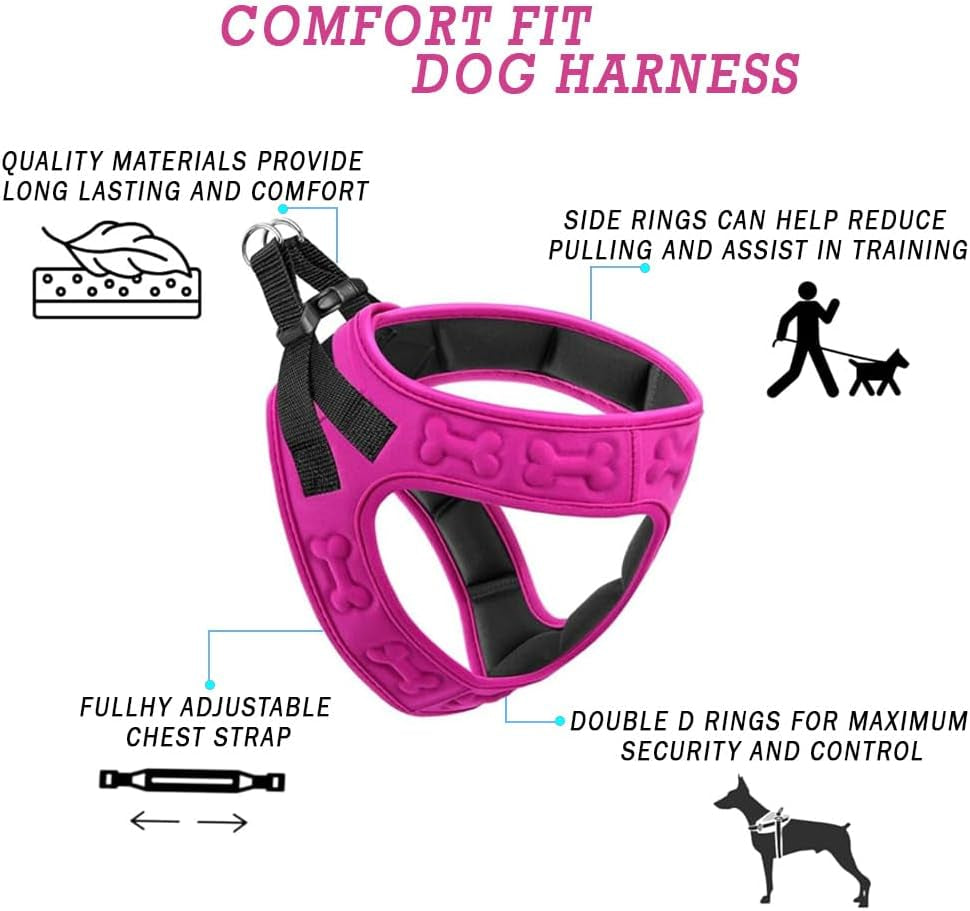 Comfort Fit Dog Harness Soft Padded No Pull Harness with Adjustable Buckles for Small Medium Large Dogs Step in Pet Vest with Easy Control Handle for Walking Jogging Running Training Dogs & Puppies