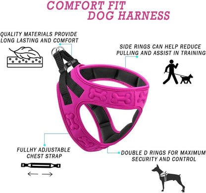 Comfort Fit Dog Harness Soft Padded No Pull Harness with Adjustable Buckles for Small Medium Large Dogs Step in Pet Vest with Easy Control Handle for Walking Jogging Running Training Dogs & Puppies