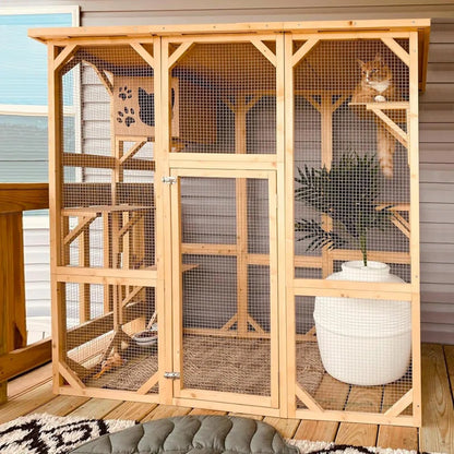 Euretta Large Waterproof Cat Playpen for Indoor and Outdoor Environments