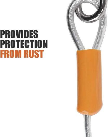 Dog Tie Out Cable 25 Feet - Heavy Duty Dog Lead up to 90 Pounds - Reflective & Rust-Free with Quick Release Swivel Clips & 360° Rotating Clasp - Tangle-Free Dogs Runner for Yard (Silver, Single)