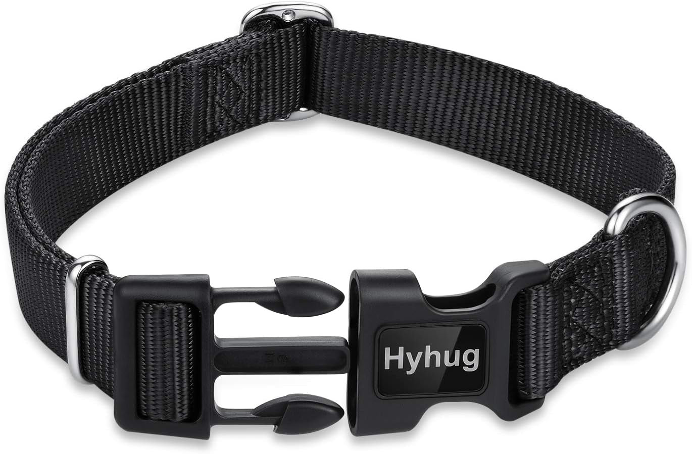 Puppy Collar with Quick Release Buckle, Nylon Adjustable Durable Cute Dog Collar for Small Dogs, Male and Female(Small, Black)