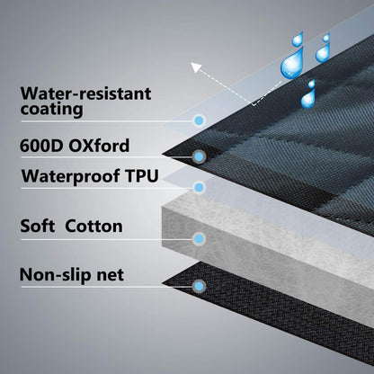 Dog Car Seat Cover for Back Seat, 100% Waterproof Back Seat Pet Cover for Dogs with Mesh Window, Scratch Prevent Antinslip Dog Hammock for Car